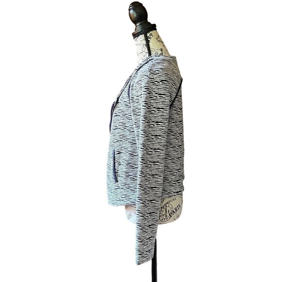 Tart Collections nautical preppy Tweed Striped  Natalie Open Jacket SZ M - Picture 3 of 9